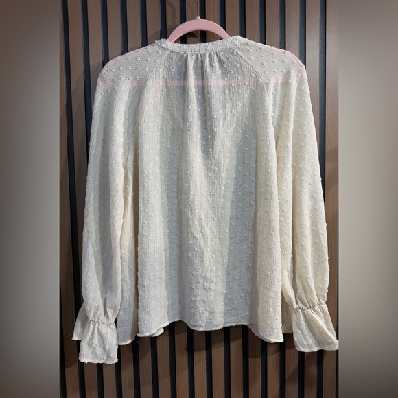 Zara Cream Textured Top Sz XL - Picture 7 of 7